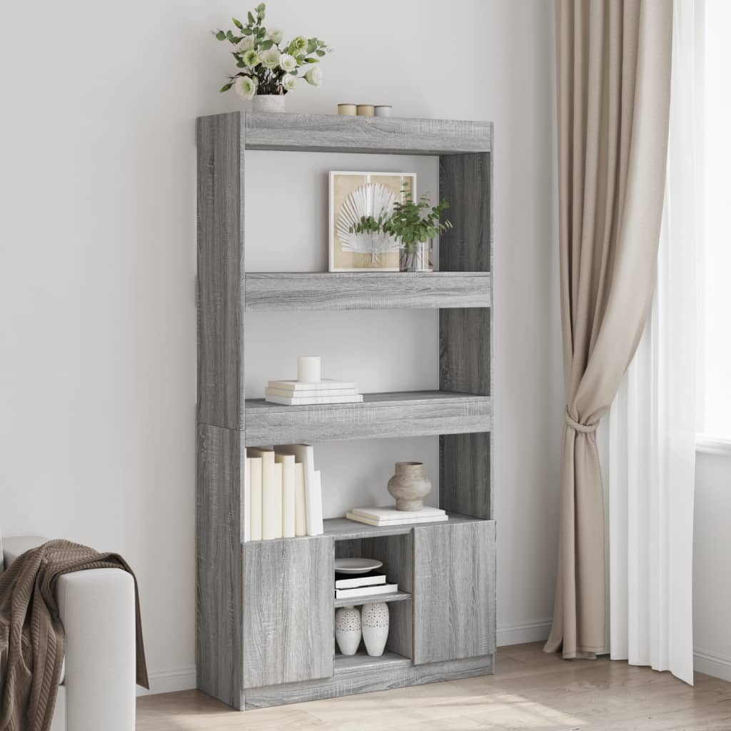 Highboard Grau Sonoma 92x33x180 cm