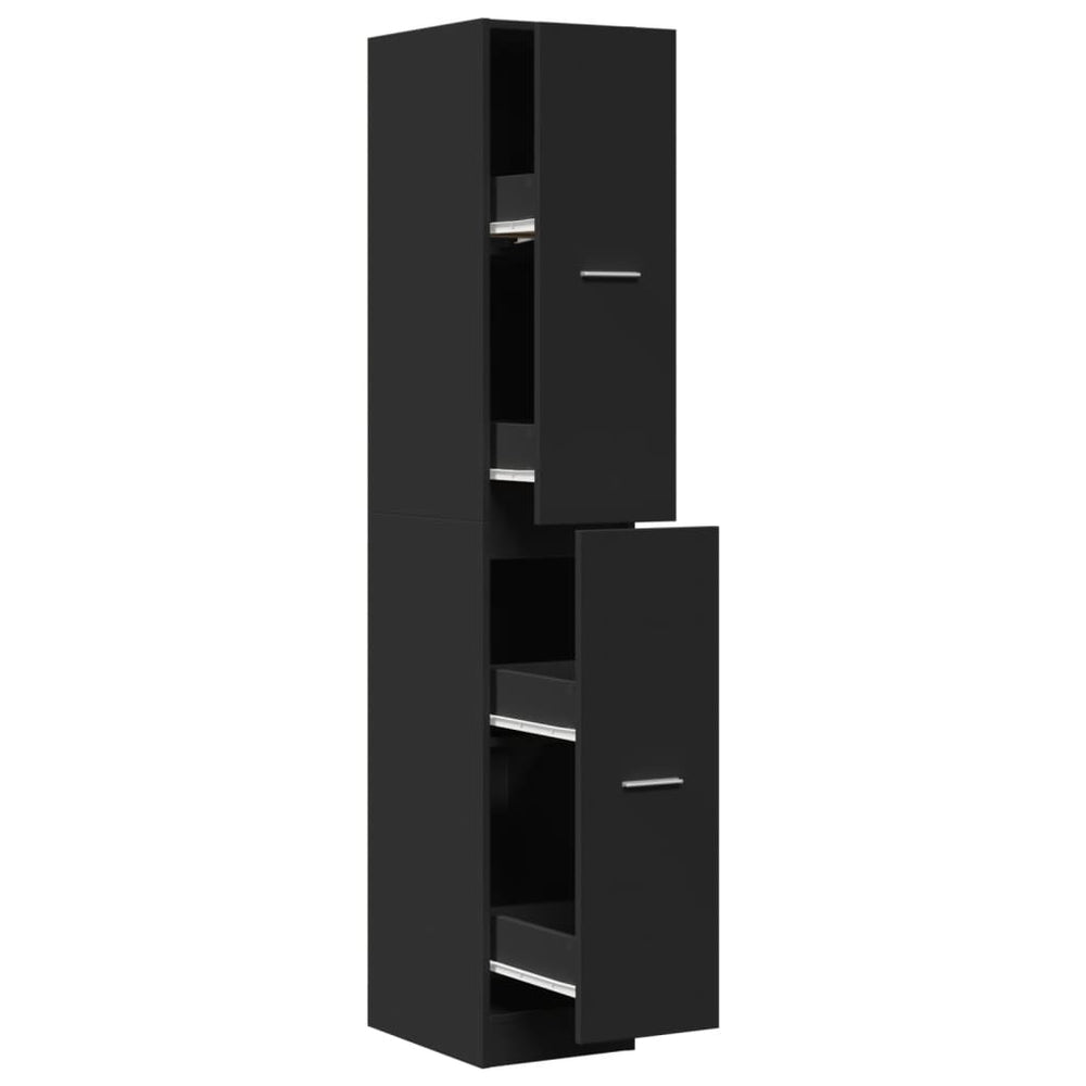 Schwarzer Apothekerschrank 30x41x174,5 cm