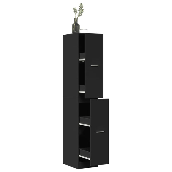 Schwarzer Apothekerschrank 30x41x174,5 cm