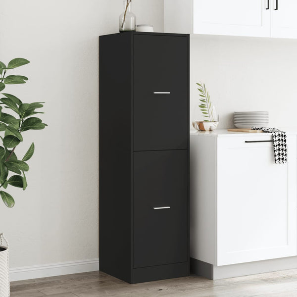 Schwarzer Apothekerschrank 40x41x144,5 cm