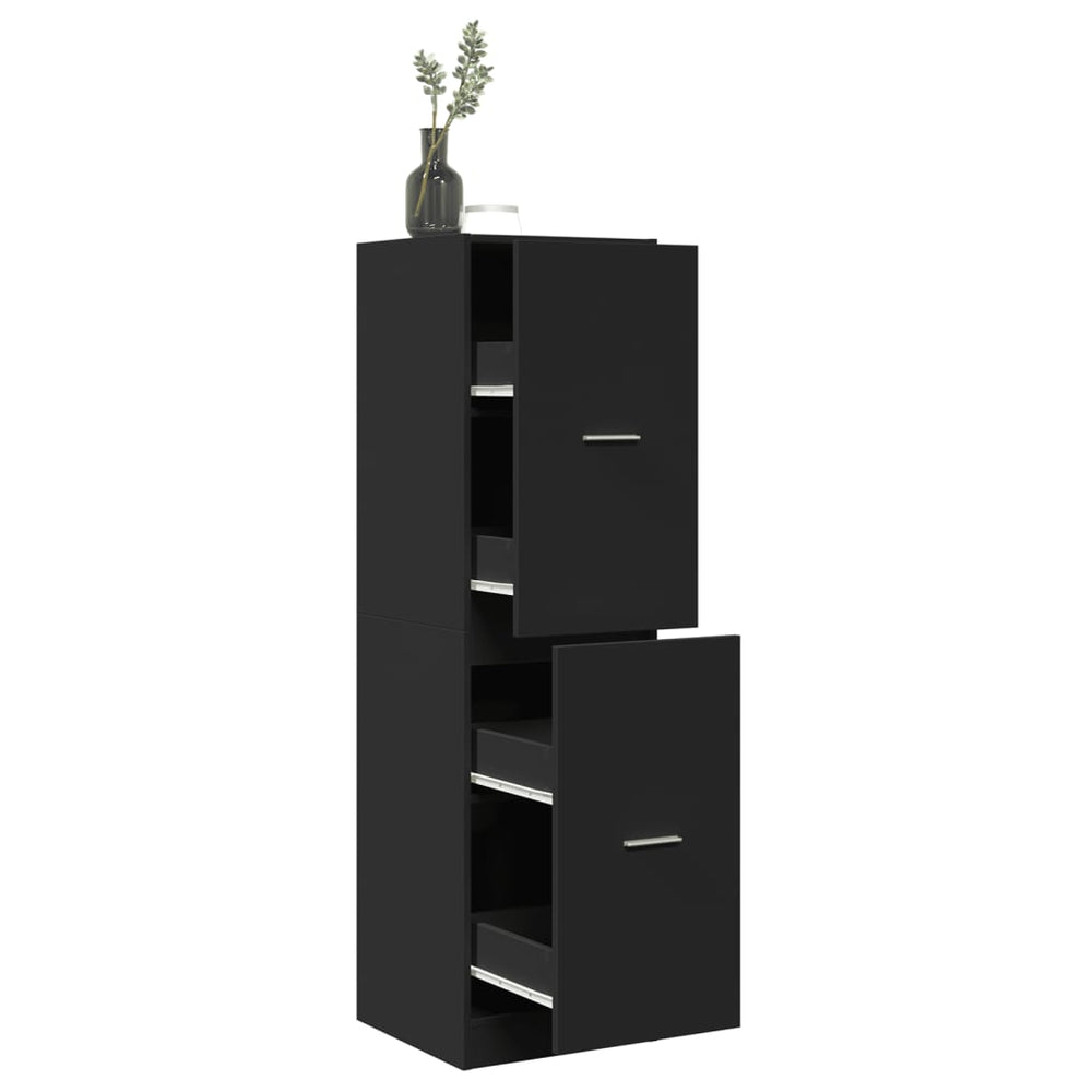 Schwarzer Apothekerschrank 40x41x144,5 cm