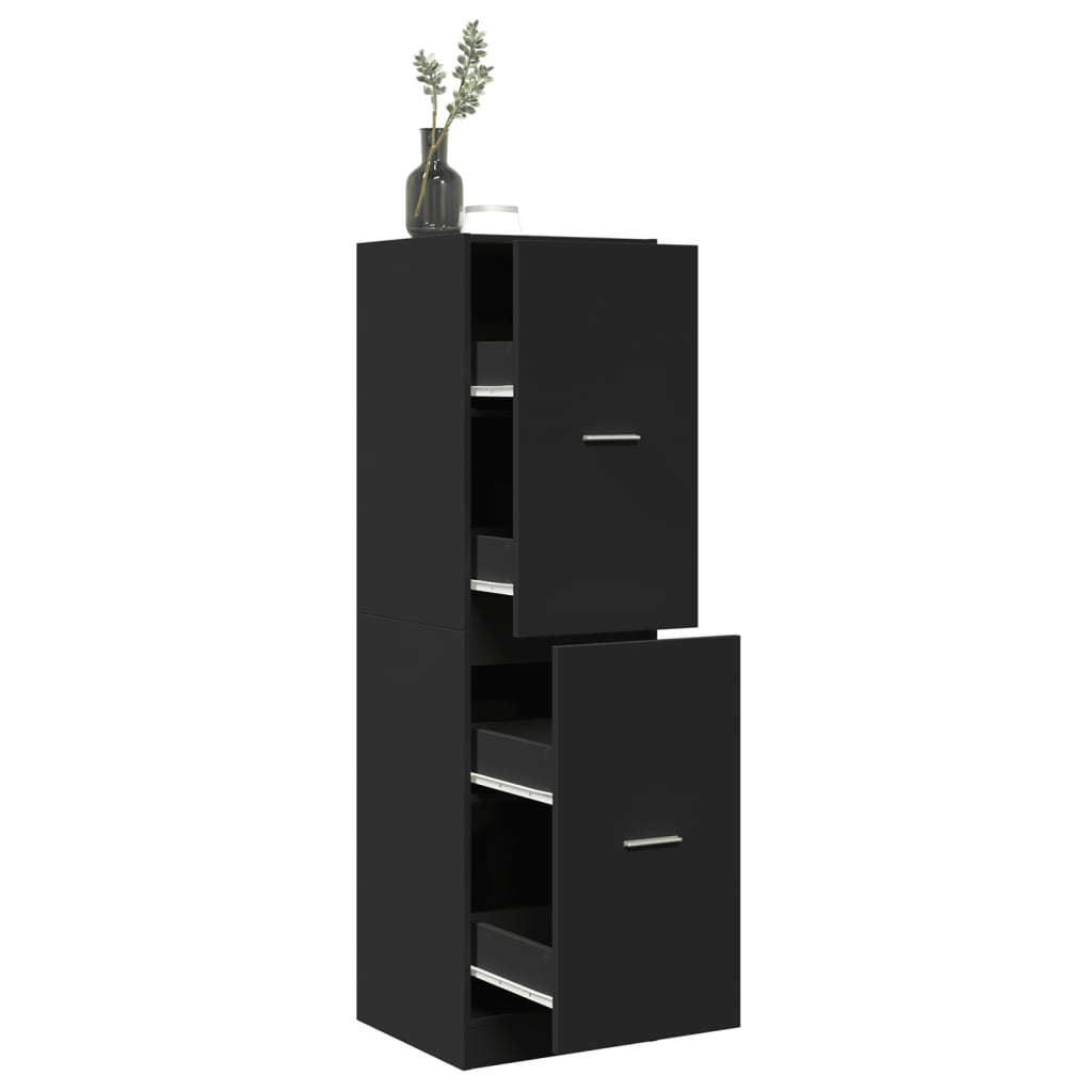 Schwarzer Apothekerschrank 40x41x144,5 cm