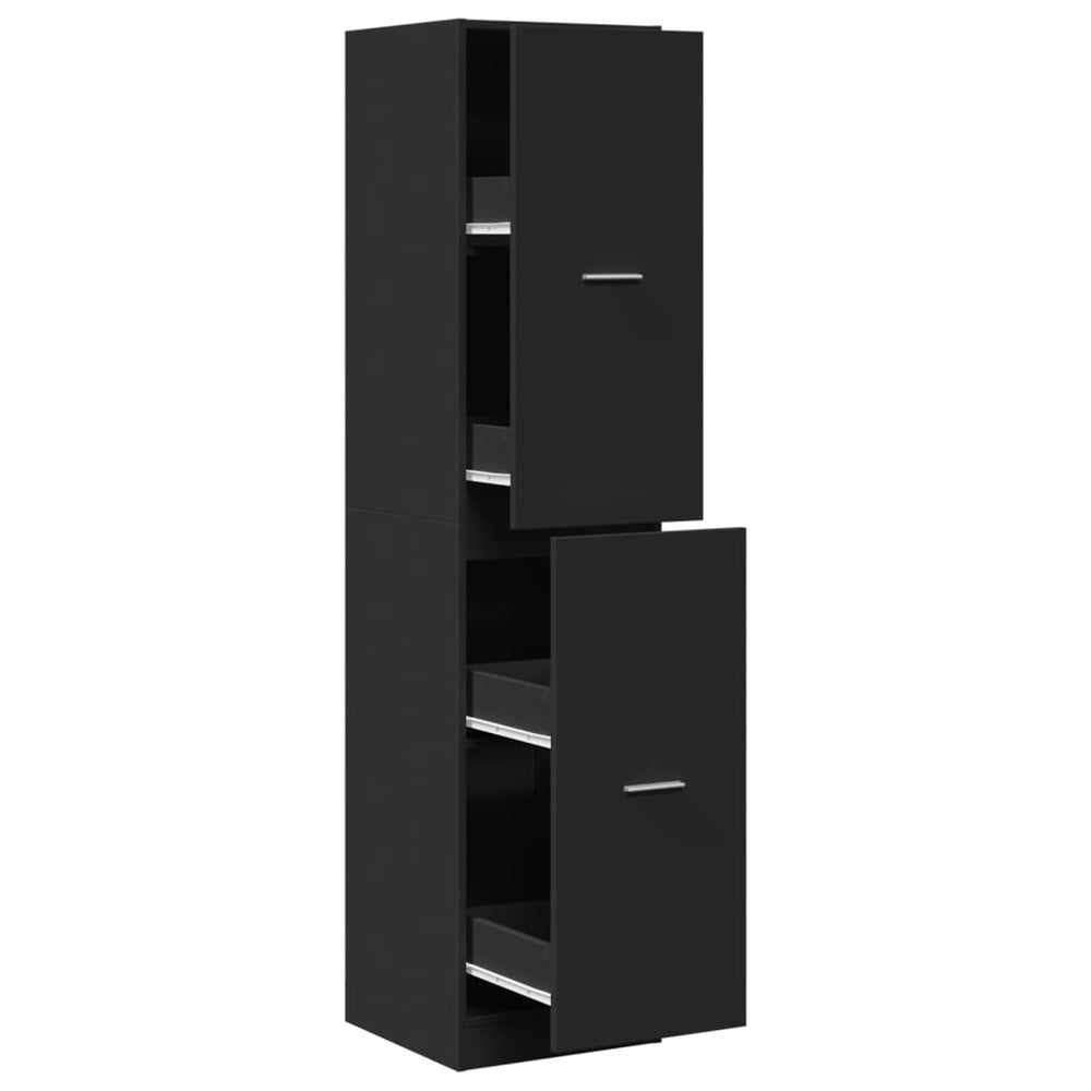 Schwarzer Apothekerschrank 40x41x174,5 cm