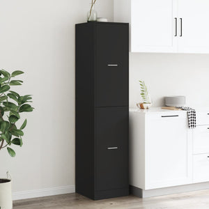Schwarzer Apothekerschrank 40x41x174,5 cm