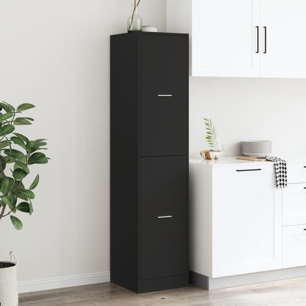Schwarzer Apothekerschrank 40x41x174,5 cm