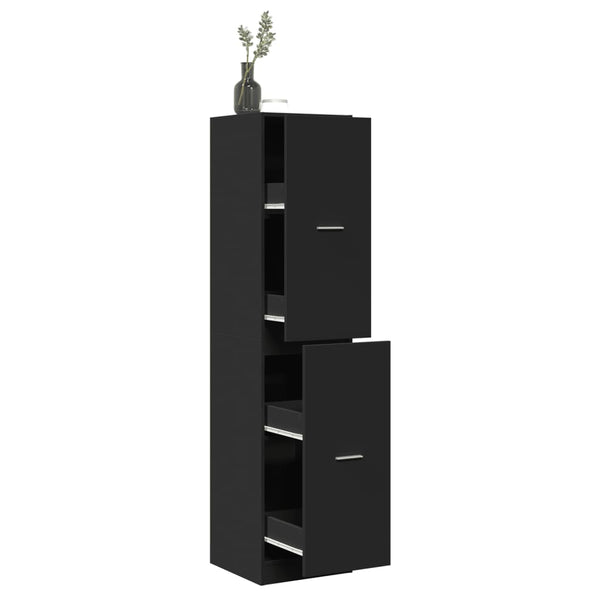 Schwarzer Apothekerschrank 40x41x174,5 cm