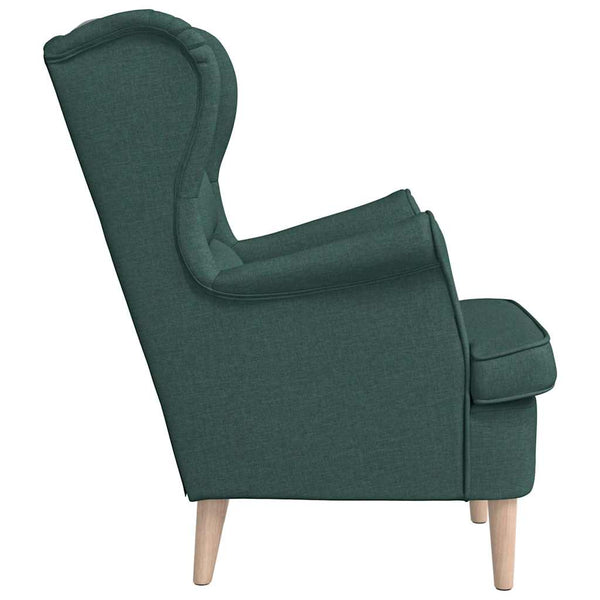 Dunkelgrüner Stoff Sessel 74x84x100 cm