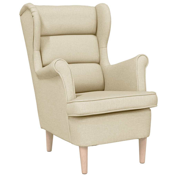 Creme Sessel Stoff 74x84x100 cm