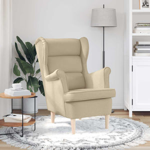 Creme Sessel Stoff 74x84x100 cm