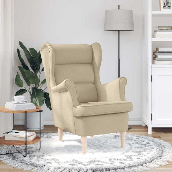 Creme Sessel Stoff 74x84x100 cm
