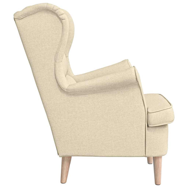 Creme Sessel Stoff 74x84x100 cm