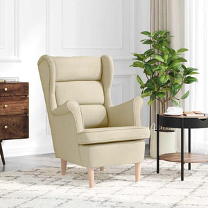 Creme Sessel Stoff 74x84x100 cm