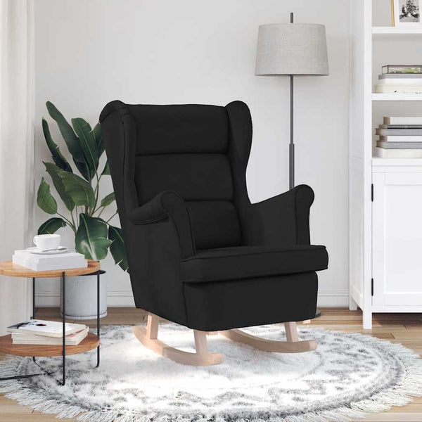 Schaukelsessel Schwarz Stoff 74x90x102cm