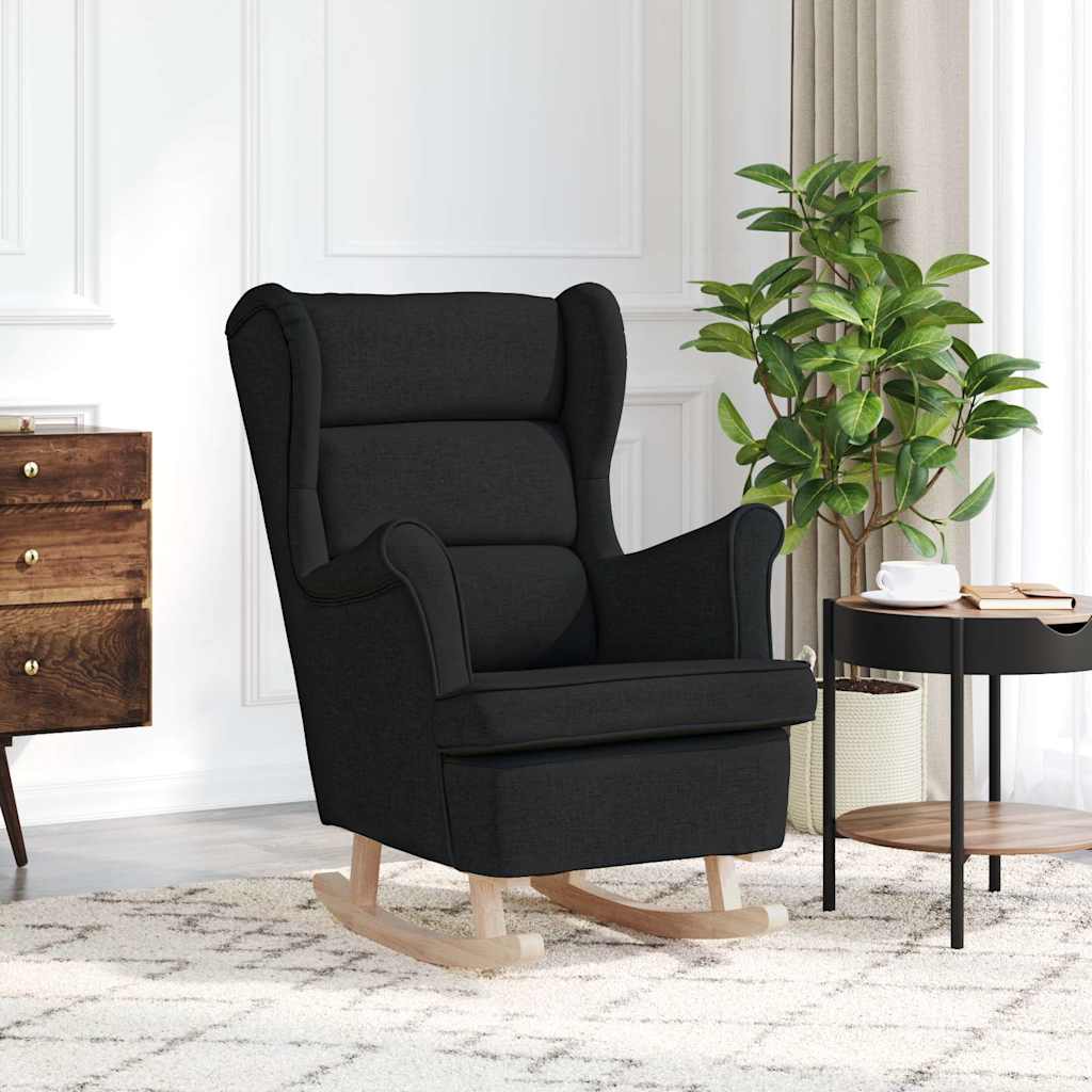 Schaukelsessel Schwarz Stoff 74x90x102cm