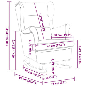 Weinroter Schaukelsessel Stoff 74x90x102 cm