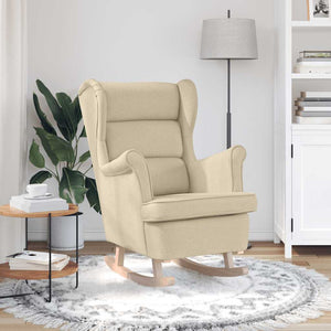 Schaukelsessel Creme Stoff 74x90x102 cm