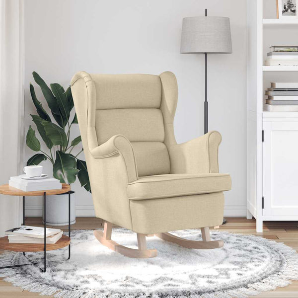 Schaukelsessel Creme Stoff 74x90x102 cm