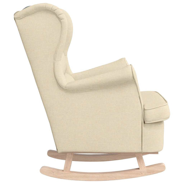 Schaukelsessel Creme Stoff 74x90x102 cm
