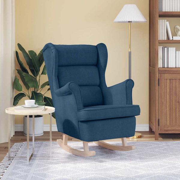 Blauer Schaukelsessel Stoff 74x90x102 cm