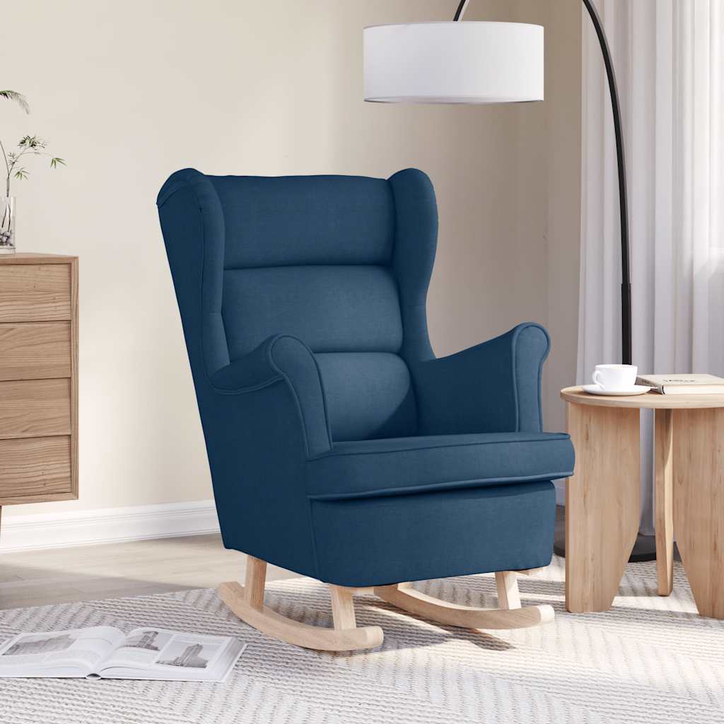 Blauer Schaukelsessel Stoff 74x90x102 cm