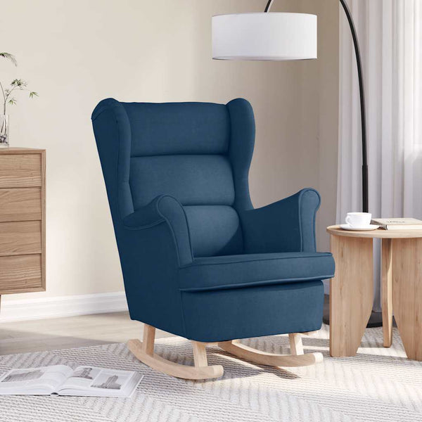 Blauer Schaukelsessel Stoff 74x90x102 cm
