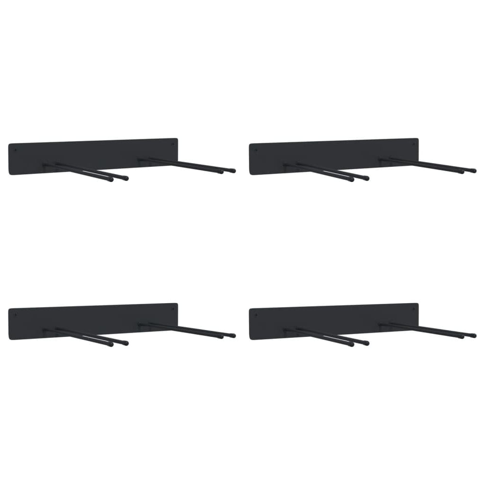 Gerätehalter Wandmontage Schwarz 4er Set