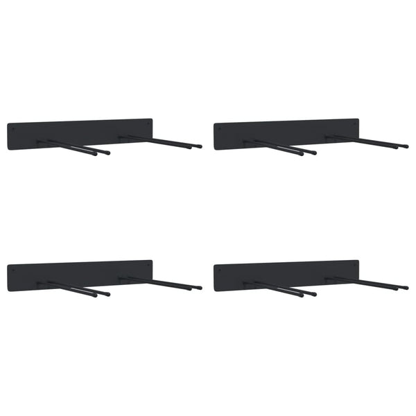 Gerätehalter Wandmontage Schwarz 4er Set