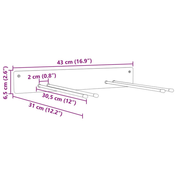 Gerätehalter Wandmontage, 8er Set, Schwarz