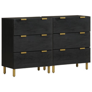 Schwarze Sideboards 60x33x75cm, 2er-Set