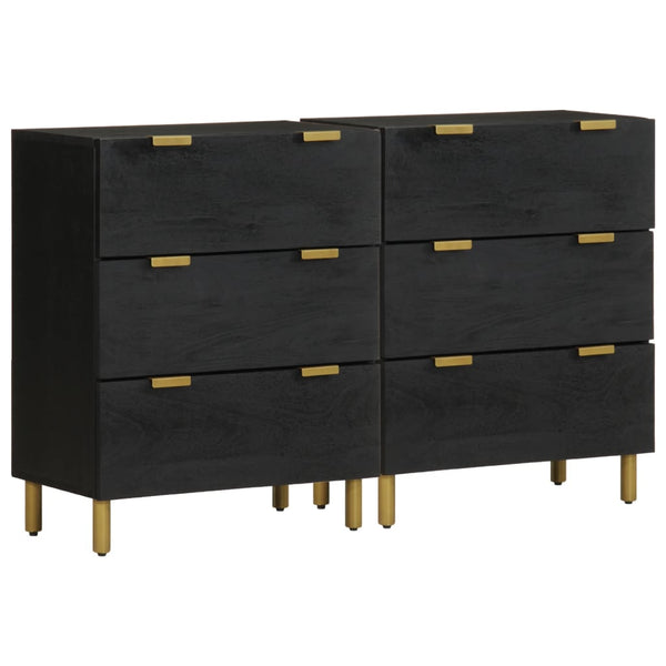 Schwarze Sideboards 60x33x75cm, 2er-Set