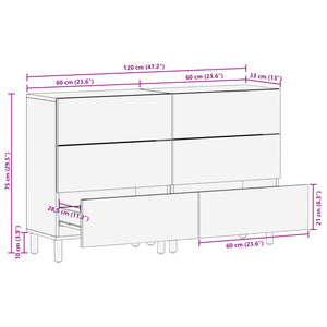 Schwarze Sideboards 60x33x75cm, 2er-Set
