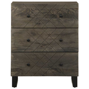 Schwarze Sideboards 60x33x75cm Mango Massivholz 2er Set