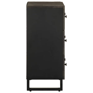 Schwarze Sideboards 60x33x75cm Mango Massivholz 2er Set