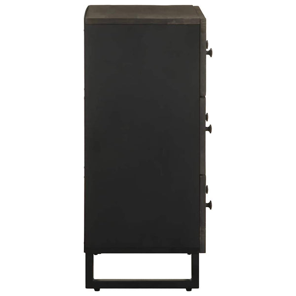 Schwarze Sideboards 60x33x75cm Mango Massivholz 2er Set