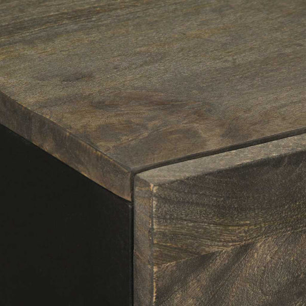 Schwarze Sideboards 60x33x75cm Mango Massivholz 2er Set