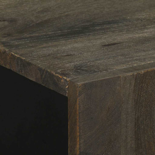 3er Set Sideboards Schwarz Mango Massivholz 60x33x75cm