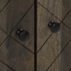 3er Set Sideboards Schwarz Mango Massivholz 60x33x75cm