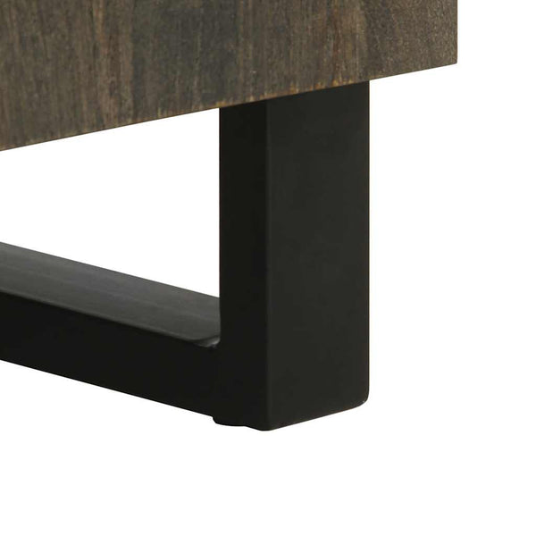 3er Set Sideboards Schwarz Mango Massivholz 60x33x75cm