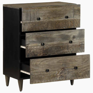 Sideboards 2er Set Hellgrau Mango Massivholz
