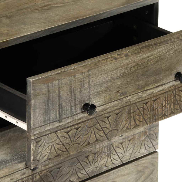 Sideboards 2er Set Hellgrau Mango Massivholz