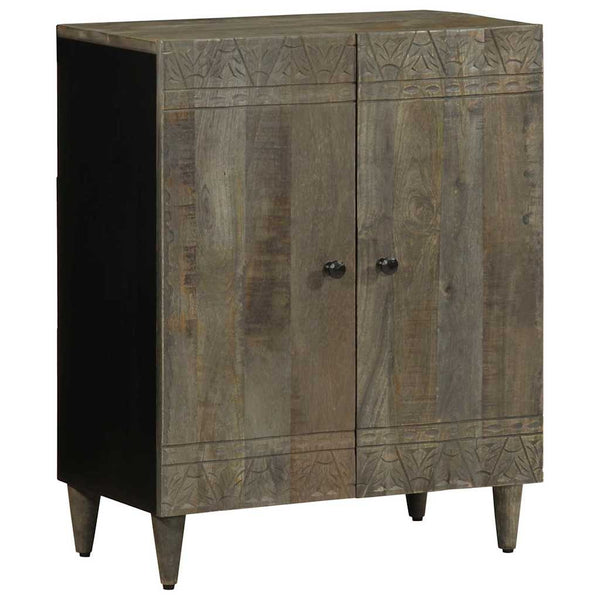 3er Set Sideboards Hellgrau Mango Massivholz