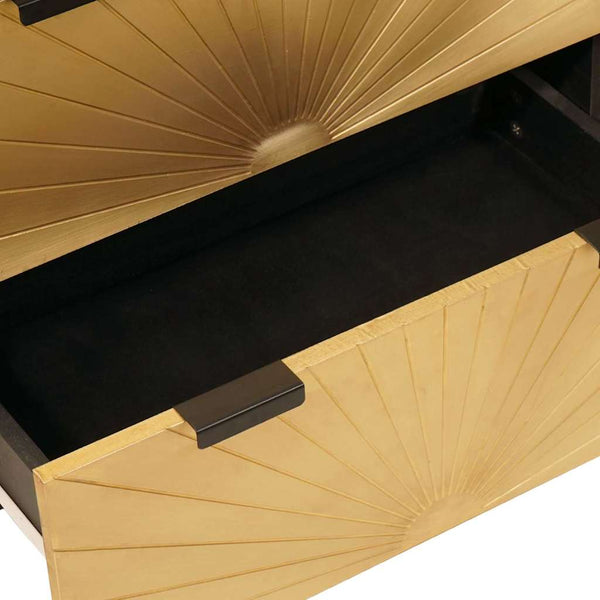 Schwarzes und goldenes Sideboard, 2er-Set