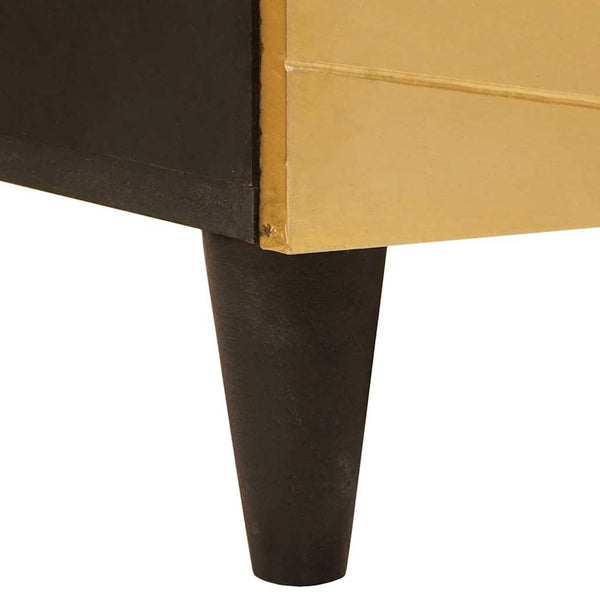 Schwarzes und goldenes Sideboard, 2er-Set