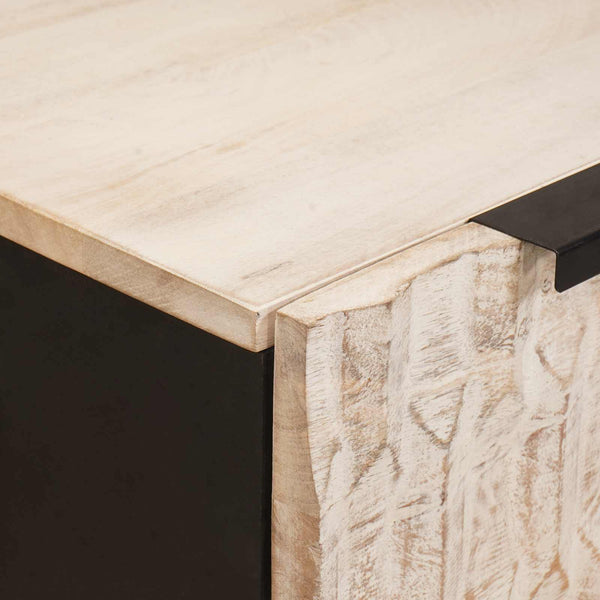 Sideboard 2er Set Weiß Gewaschen 60x33x75 cm