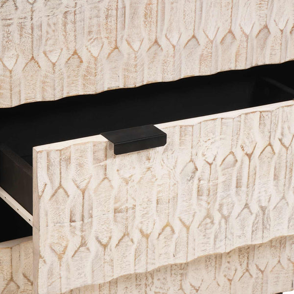 Sideboard 2er Set Weiß Gewaschen 60x33x75 cm