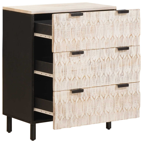 Sideboard 2er Set Weiß Gewaschen 60x33x75 cm