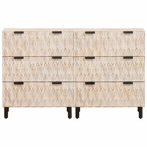 Sideboard 2er Set Weiß Gewaschen 60x33x75 cm