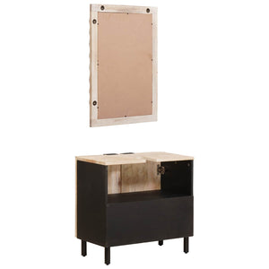 Badezimmer Set Mango Massivholz Weiß