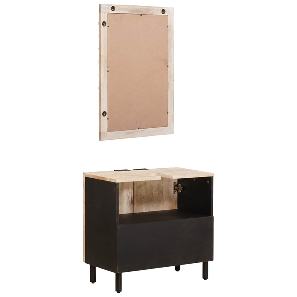 Badezimmer Set Mango Massivholz Weiß