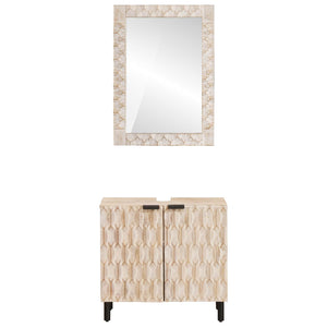 Badezimmer Set Mango Massivholz Weiß